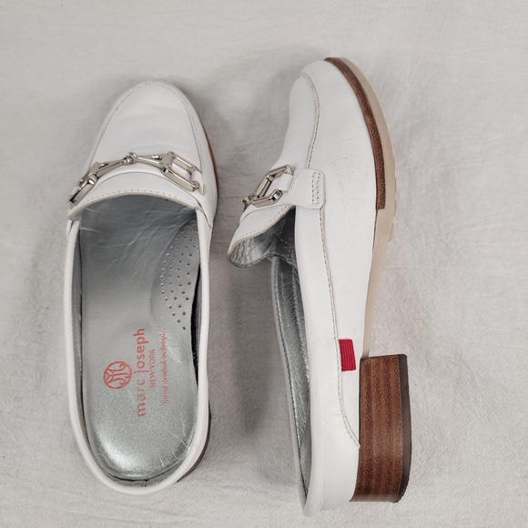 Marc Joseph New York Park Ave Mule White Leather Loafer Slide Silver Bit Size 6 - Picture 2 of 14